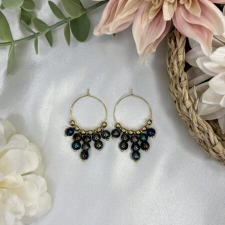 Päivi-korvakorut, kulta-öljynmusta