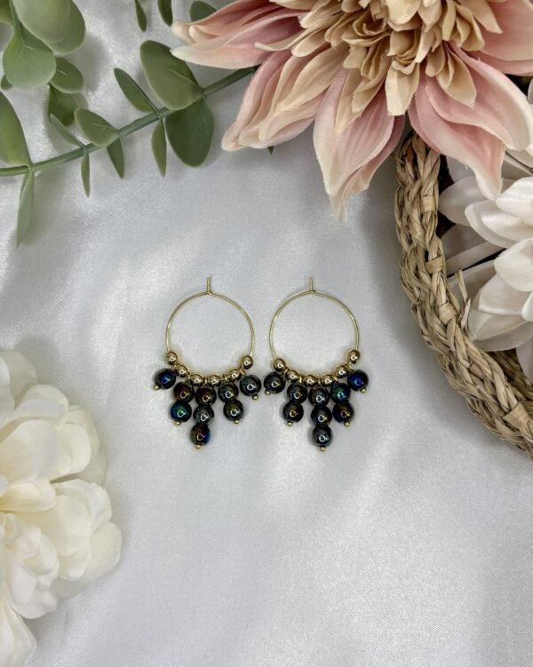 Päivi-korvakorut, kulta-öljynmusta