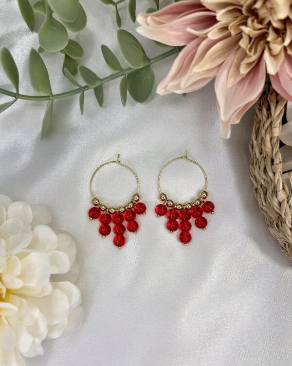 Päivi-korvakorut, kulta-punainen