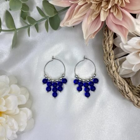 Päivi-korvakorut, hopea-tummansininen