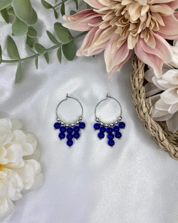 Päivi-korvakorut, hopea-tummansininen