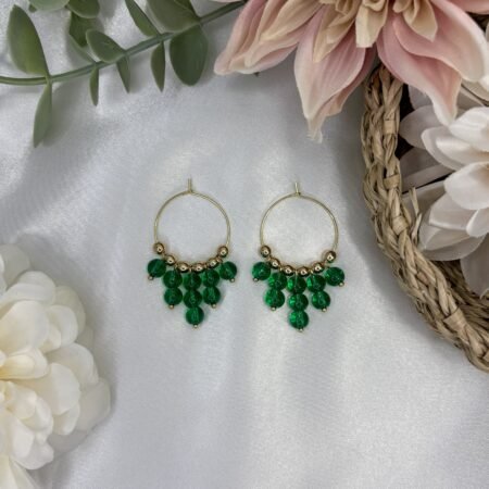 Päivi-korvakorut, kulta-vihreä