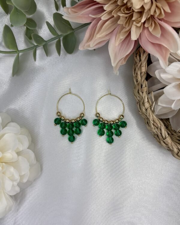 Päivi-korvakorut, kulta-vihreä