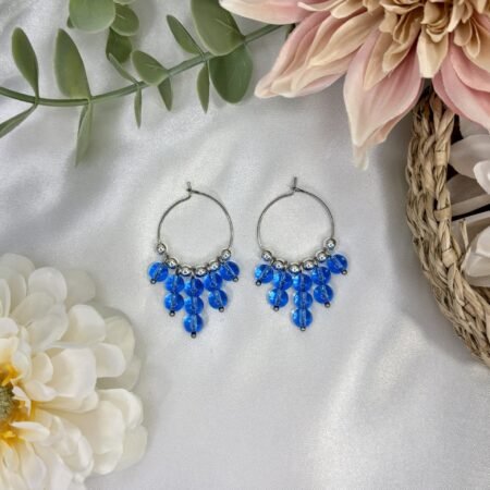 Päivi-korvakorut, hopea-vaaleansininen