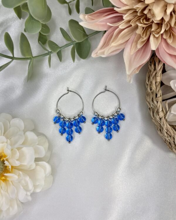 Päivi-korvakorut, hopea-vaaleansininen