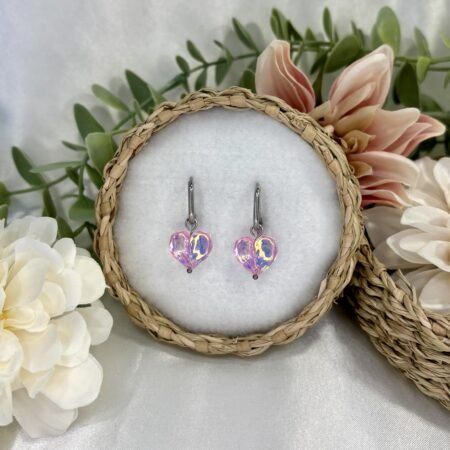 Valentine-korvakorut, hopea-vaaleanpunainen