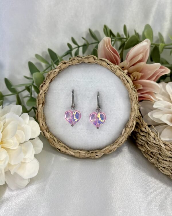 Valentine-korvakorut, hopea-vaaleanpunainen