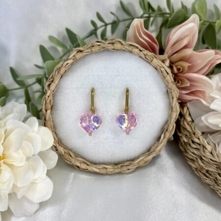 Valentine-korvakorut, kulta-vaaleanpunainen