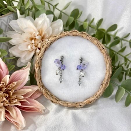 Ella-korvakorut, violetti-hopea